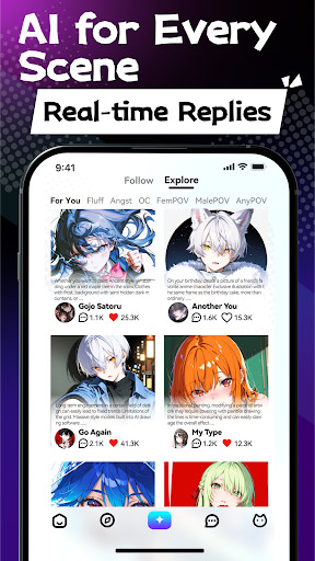 RubiiAI - 海量虚拟角色聊天，自由创作专属伙伴 Hero图